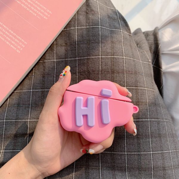 AirPod 2 Case 3D HI BYE Cloud Letter Cartoon Soft Silicone Wireless Earphone Cases For   Airpods Case Cute Cover - Image 2