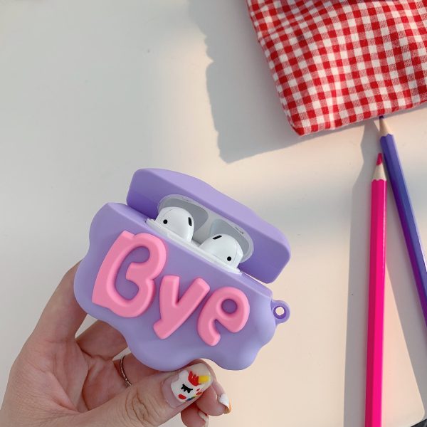 AirPod 2 Case 3D HI BYE Cloud Letter Cartoon Soft Silicone Wireless Earphone Cases For   Airpods Case Cute Cover - Image 3